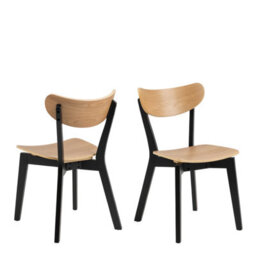 Wyld Haus Krakow 5-Piece Dining Set   Natural Oak Effect Round Table And 4 Black Chairs - thumbnail 6