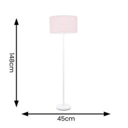 Valuelights Charles White Floor Lamp With Blush Drum Shade And Bulb - thumbnail 8