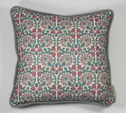 Esselle Home Veda Linen Teal/raspberry Cushion - thumbnail 1