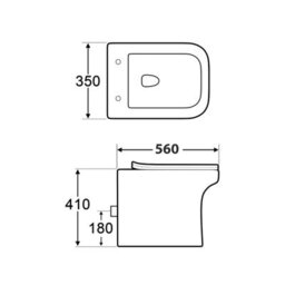 Royal Bathrooms Livora 555mm Natural Oak Btw Wc Unit With Elva Rimless Toilet Pan & Seat, Cistern - thumbnail 7