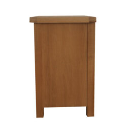 Home Furniture Group Oakcroft Swr1 Rustic Medium Wood 3-Drawer Bedside Table Fully Assembled With Dark Metal Handles - thumbnail 4