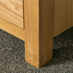 London Oak Low 4 Drawer Chest Fully Assembled - By Roseland Furniture - thumbnail 6