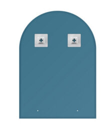 Showerdrape Greenwich Arched Oval Wall Mounted Frameless Bathroom Mirror With Vanity Shelf 70 X 50Cm - thumbnail 3