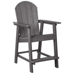 Beliani Garden Bar Chair Adirondack Synthetic Material Dark Grey - thumbnail 1
