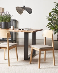 Beliani Set Of 2 Dining Chairs Scandia Wood Taupe - thumbnail 2