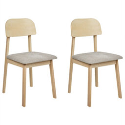 Beliani Set Of 2 Dining Chairs Scandia Wood Taupe - thumbnail 1