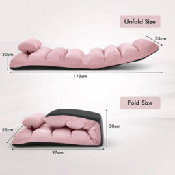 Foldable Floor Sofa Chair Video Gaming Chair W/ Pillow - thumbnail 2