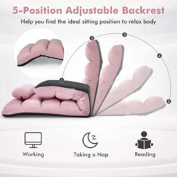 Foldable Floor Sofa Chair Video Gaming Chair W/ Pillow - thumbnail 4