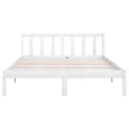 810093 Vidaxl Bed Frame Without Mattress White Solid Wood 160X200 Cm Bed Frames - thumbnail 4