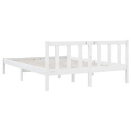 810093 Vidaxl Bed Frame Without Mattress White Solid Wood 160X200 Cm Bed Frames - thumbnail 6