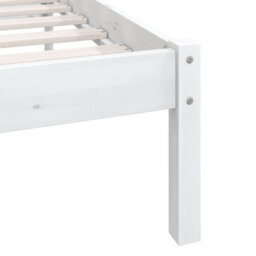 810093 Vidaxl Bed Frame Without Mattress White Solid Wood 160X200 Cm Bed Frames - thumbnail 8