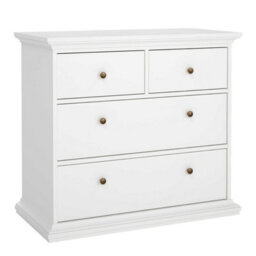 Wyld Haus Osaka Farmhouse 4-Drawer White Wooden Chest With Gloss Finish - thumbnail 3