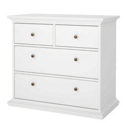 Wyld Haus Osaka Farmhouse 4-Drawer White Wooden Chest With Gloss Finish - thumbnail 5