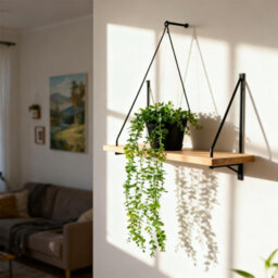 Artificial Hanging Plants: Dutch Bean, Mandala, And Eucalyptus Leaves Artificial Plants For Living Room, Wall, Home, And Terrace - thumbnail 4
