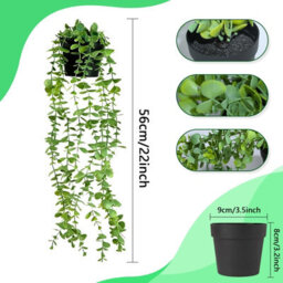 Artificial Hanging Plants: Dutch Bean, Mandala, And Eucalyptus Leaves Artificial Plants For Living Room, Wall, Home, And Terrace - thumbnail 2