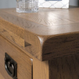 Elm Home And Garden Rustic Oak Wooden 3 Drawer Bedside Cabinet Table 62Cm High X 47Cm Wide X 37Cm Deep Fully Assembled - thumbnail 6