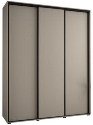 Arte Dakota I Sleek Cashmere & Black Sliding Door Wardrobe 1900mm H2350mm D600mm - Three Sliding Doors, Hanging Rails, And Ten Shelves - thumbnail 1