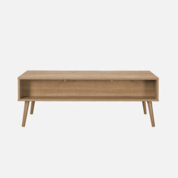 Sweeek - Wood And Rounded Cane Rattan Coffee Table Eva Natural 110X59X39 Cm - thumbnail 3