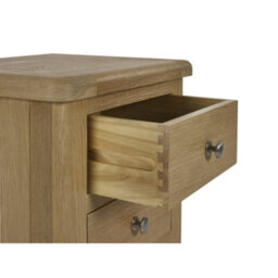 Oakham Premium Hudson Limed Oak 3 Drawer Bedside Unit - thumbnail 7