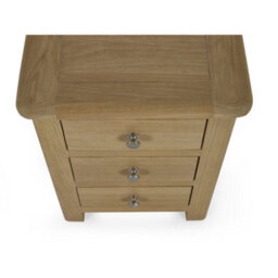 Oakham Premium Hudson Limed Oak 3 Drawer Bedside Unit - thumbnail 5