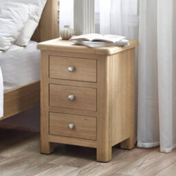 Oakham Premium Hudson Limed Oak 3 Drawer Bedside Unit - thumbnail 3