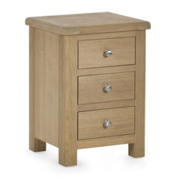 Oakham Premium Hudson Limed Oak 3 Drawer Bedside Unit - thumbnail 1