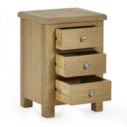 Oakham Premium Hudson Limed Oak 3 Drawer Bedside Unit - thumbnail 2