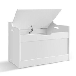 Large Wooden Storage Ottoman Bench Toy Chest Box - thumbnail 3