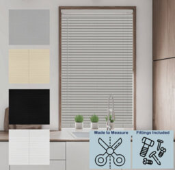Caecus Blinds Caecus Made To Measure Pvc Venetian Blind Grey 150Cm Width X 150Cm Drop