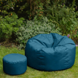 Icon Kingston Adult Classic Indoor Outdoor Bean Bag & Square Footstool Pouffe Teal - thumbnail 4
