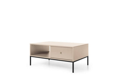 Arte Elegant Mono Coffee Table H460mm W1040mm D680mm In Beige - Stylish Storage For Modern Living - image 1
