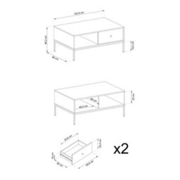 Arte Elegant Mono Coffee Table H460mm W1040mm D680mm In Beige - Stylish Storage For Modern Living - thumbnail 6