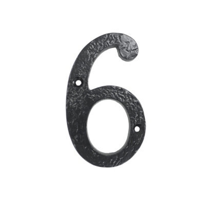UAP Limited Uap House Number - 6 - Black Cast Iron - 4 Inch - image 1
