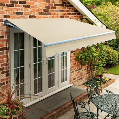 Primrose Awnings 2.5M X 2.0M Retractable Manual Standard Ivory Awning Outdoor Patio Canopy - image 1