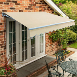 Primrose Awnings 2.5M X 2.0M Retractable Manual Standard Ivory Awning Outdoor Patio Canopy