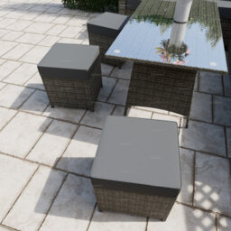 9 Seat Outdoor Rattan Corner Dining Set With L-Shaped Sofa, Ottomans & Table, Largely Pre-Assembled - Inc. 100mm Thick Cushions - thumbnail 4