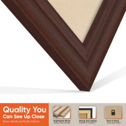 "AK Frames 25X17"" Rose Wood Classic Vinyl Record Frame With Ivory Mount For 12 Inch Lp Cover & Disc - Overlapped Design" - thumbnail 3