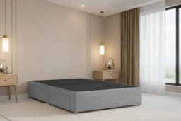 "Nexus Amalfi Silver Plush Divan Bed Base No Drawers With 26"" Strutted Headboard 4' Small Double" - thumbnail 3