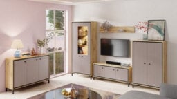 Arte Parii Highboard Cabinet In Pink - W890mm H1400mm D370mm, Vibrant And Chic - thumbnail 2