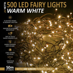 NETTA 500 Led 50M Fairy String Christmas Tree Lights Outdoor And Indoor Plug In - Warm White - thumbnail 2