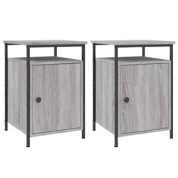 Berkfield Bedside Cabinets 2 Pcs Grey Sonoma 40X42X60 Cm Engineered Wood - thumbnail 2