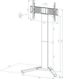 Vcm Tv Stand Feet Stadino Silver H. 174 X W. 90 X D. 72 Cm - thumbnail 4