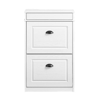 Sobuy Fsr78-Wg, Shoe Rack Cabinet With 2 Flip Drawers, Slim Shoe Storage Cabinet,white,w53.5Xd23.8Xh85 - image 1