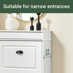 Sobuy Fsr78-Wg, Shoe Rack Cabinet With 2 Flip Drawers, Slim Shoe Storage Cabinet,white,w53.5Xd23.8Xh85 - thumbnail 9
