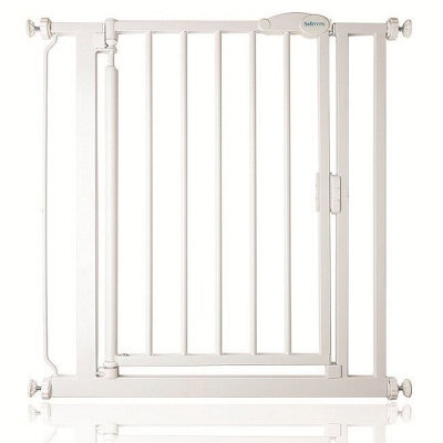 Safetots Pressure Fit Self Closing Stair Gate, Extra Narrow, 61Cm - 66.5Cm, White, Auto Closing Baby Gate, Safety Barrier - image 1