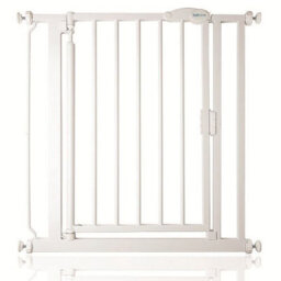 Safetots Pressure Fit Self Closing Stair Gate, Extra Narrow, 61Cm - 66.5Cm, White, Auto Closing Baby Gate, Safety Barrier - thumbnail 1