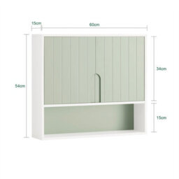 Sobuy Bathroom Wall Cabinet Medicine Storage With 2 Doors White Light Green,bzr140-Gr - thumbnail 3