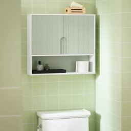 Sobuy Bathroom Wall Cabinet Medicine Storage With 2 Doors White Light Green,bzr140-Gr - thumbnail 2