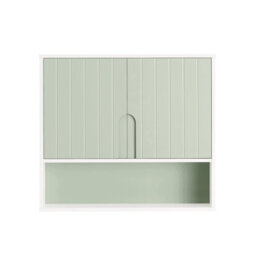 Sobuy Bathroom Wall Cabinet Medicine Storage With 2 Doors White Light Green,bzr140-Gr
