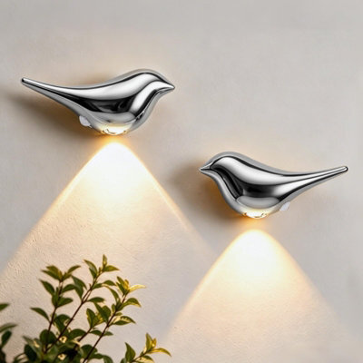 Amorly 2 Pack Silver Motion Sensor Night Lights, Rechargeable Cordless Magnetic Wall Lamp,for Hallway, Bathroom, Stairway, Entryway - image 1
